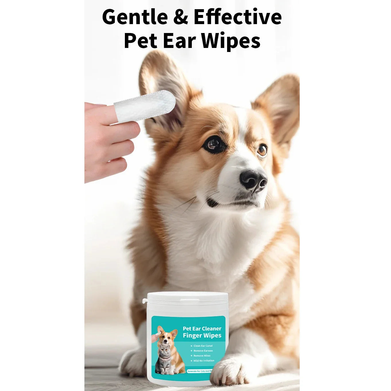 Pet Cleaning Wipes - For cleaning Ears or Other Sensitive Areas